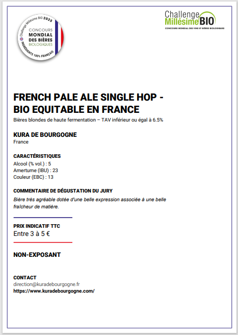 Fiche technique bière